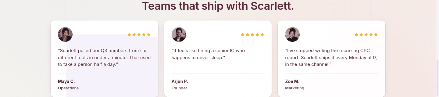 Scarlett. Testimonial