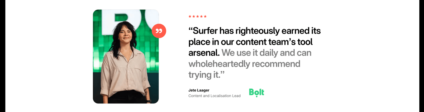 Surfer SEO Testimonial