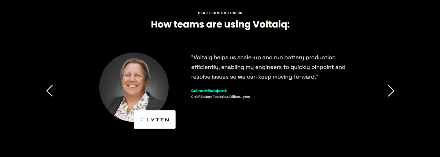 Voltaiq Testimonial