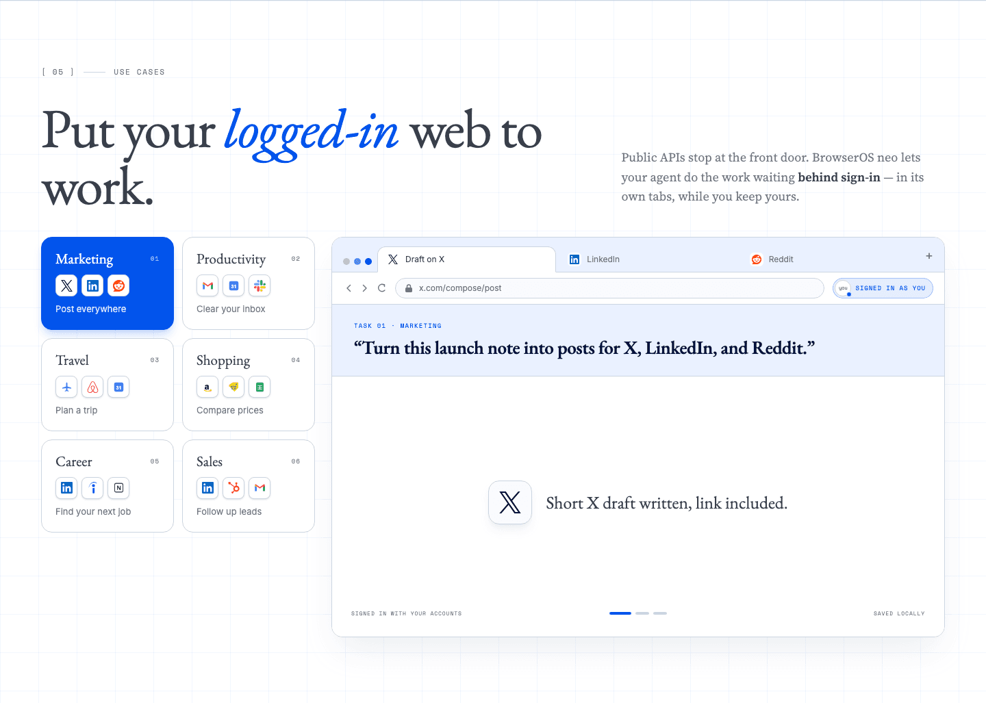 BrowserOS neo Use Cases