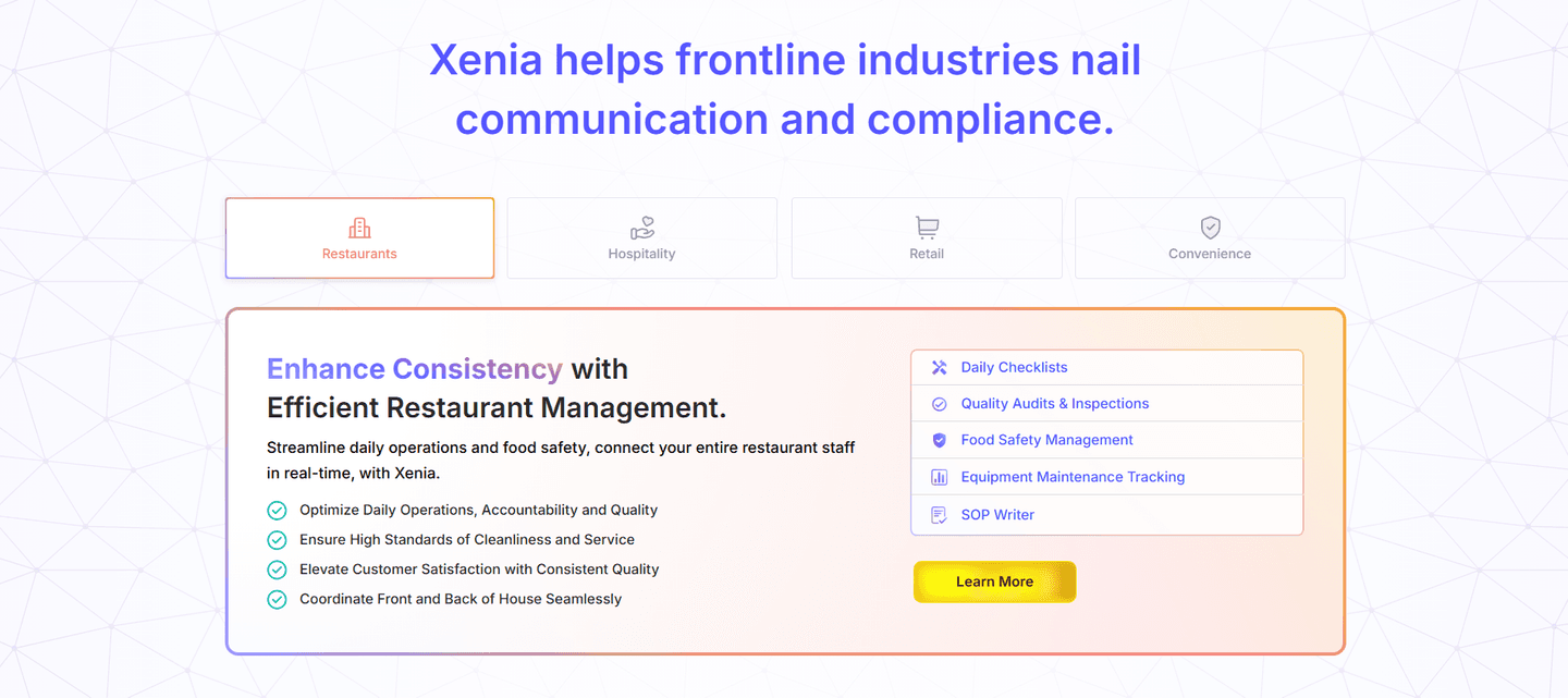 Use case section example from Xenia