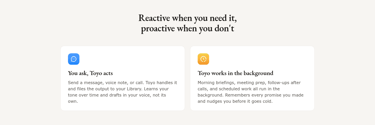 Toyo Value Proposition